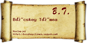 Böcskey Tímea névjegykártya